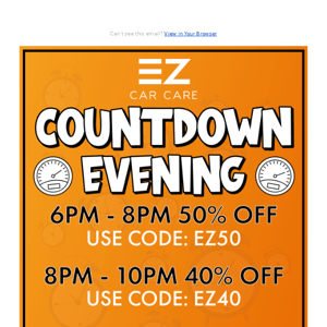 😱 COUNTDOWN EVENING - TONIGHT 50% FOR 2HRS!