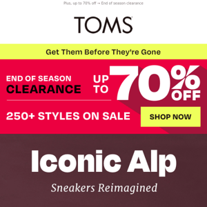 Toms clearance sale code