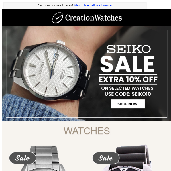 Cw Creation Watches - Latest Emails, Sales & Deals