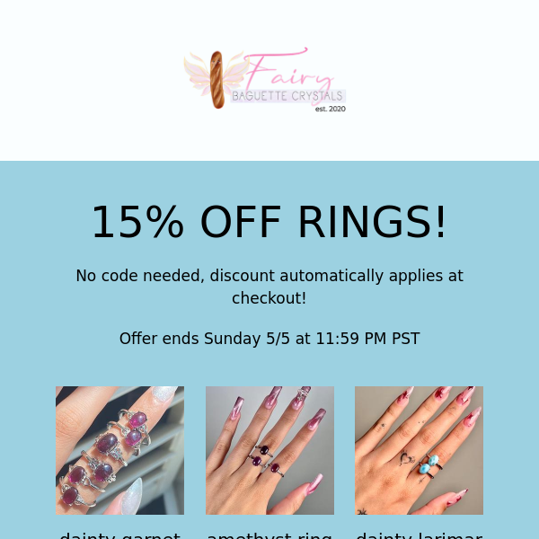 15% OFF RINGS!