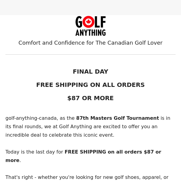 Final Round FREE SHIPPING The 87th Masters