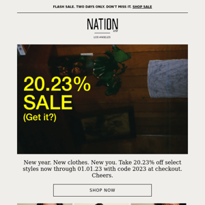 THE 20.23% OFF SALE