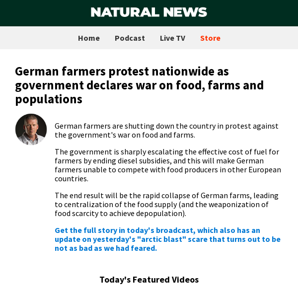 German farmers protest nationwide as government declares war on food, farms and populations