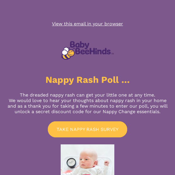 🍑 Nappy Rash Survey & unlock your secret discount code