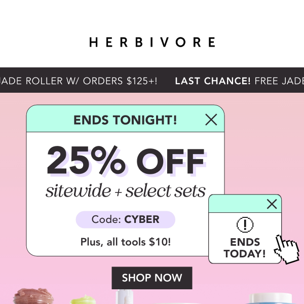 Last chance to save 25% sitewide!