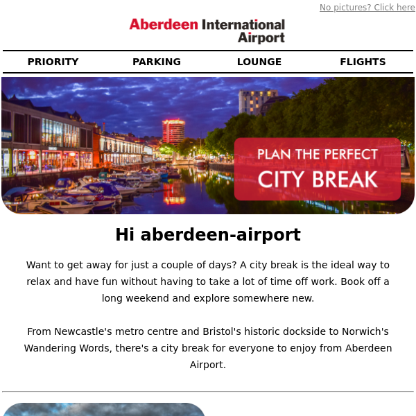 Plan the perfect city break Aberdeen Airport 🏙️