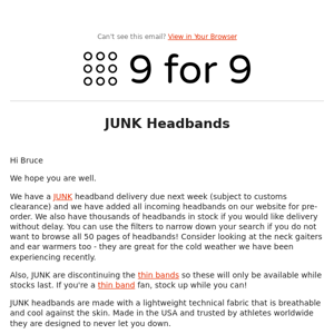 JUNK Headbands | Pre-order is live