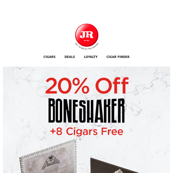20% off Boneshaker + 8 Cigars FREE! ☠️