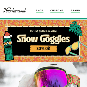 30% OFF goggles, shades, & more!