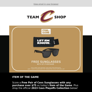 Free Sunglasses with $75 Purchase