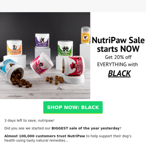 SAVE 20% & discover why nearly 100,000 customers LOVE NutriPaw