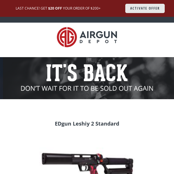 🔔 Reminder: The EDgun Leshiy 2 Standard is available! 🔔