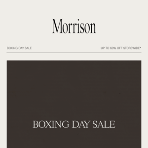 BOXING DAY SALE STARTS NOW
