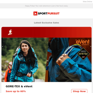 Up to 63% Off: GORE-TEX & eVent | Super.Natural Merino | Tramontina Cookware | Huel Clothing | New Balance Running Footwear