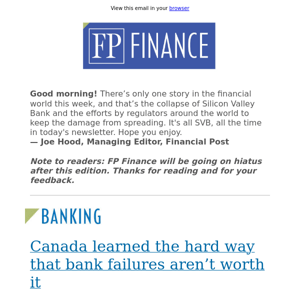 How Canada learned its lesson on bank failures