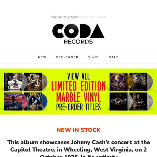 🟠 NEW Johnny Cash Colour Vinyl 🟠