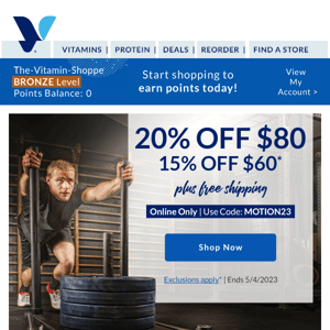 The Vitamin Shoppe, YOU just got up to 20% off!