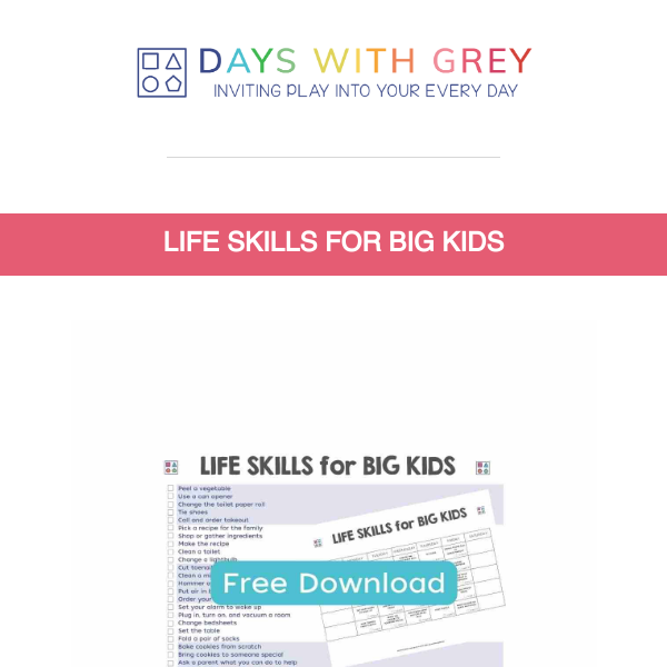 ✅ Life Skills for Big Kids