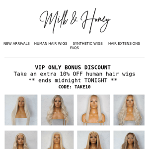 Take An Extra 10% OFF HUMAN HAIR WIGS