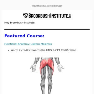 Featured Course! Functional Anatomy, Glute Maximus