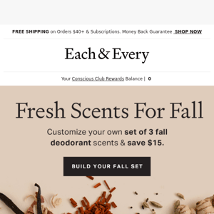 save $15 on fabulous fall scents