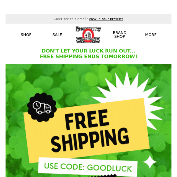 ENDS TOMORROW: St. Patrick's Day Offer - Free Shipping 💚