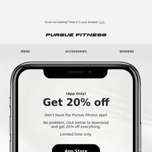Get 20% Off Everything with the Pursue Fitness App! 🏋️‍♂️