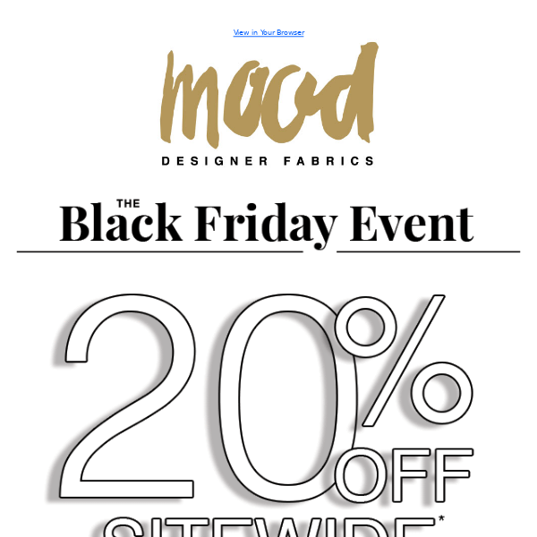 20% Off Sitewide | The Mood Black Friday Event