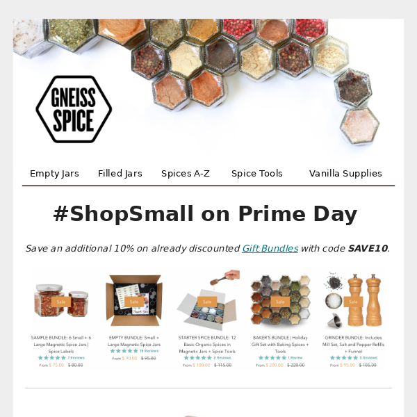 #ShopSmall Prime Day and Save 10%.