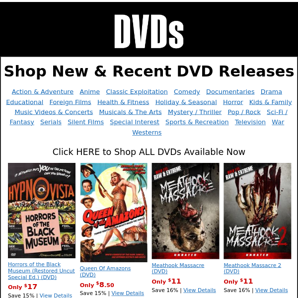 Shop New & Recent DVD Releases - OLDIES.com