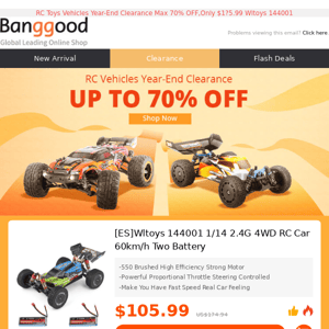 [ UP TO 70% OFF ] RC Toys Vehicles Year-End Clearance! Shop Now >