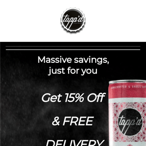 Hurry! Exclusive deal: 15% off + free delivery!