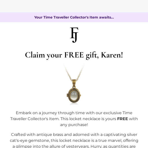 Claim your Time Traveller locket necklace! 🕰️⚙️