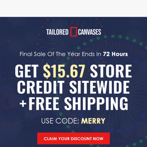 Your store credit expires in 72 hours!