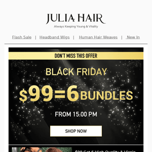 $99 = 6 Virgin Hair bundles!!!