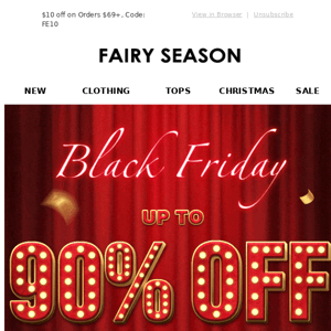 Black Friday Treats, Up To 90% Off!