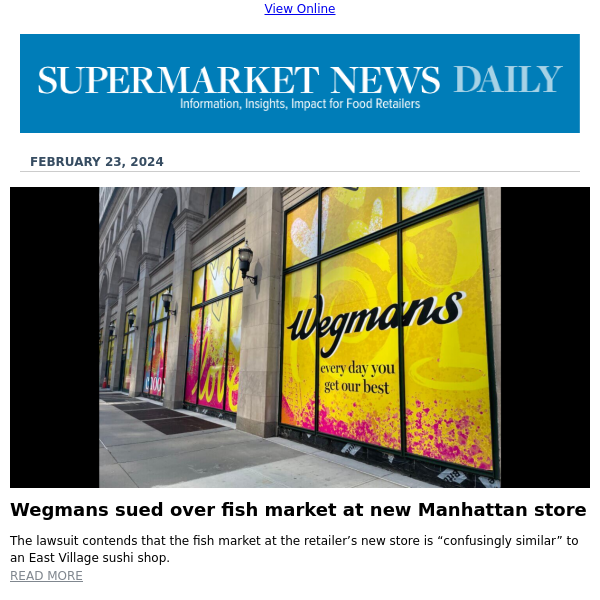 Wegmans sued over fish market
