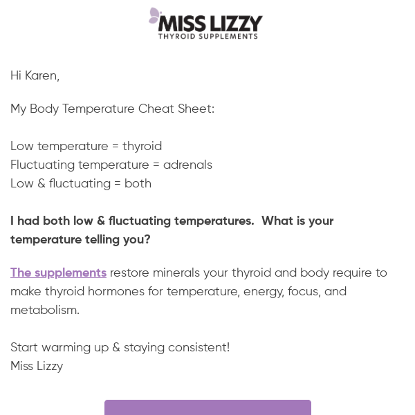 My body temperature cheat sheet