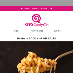 Exciting News: Pasta is Back and on Sale at Keto Candy Girl