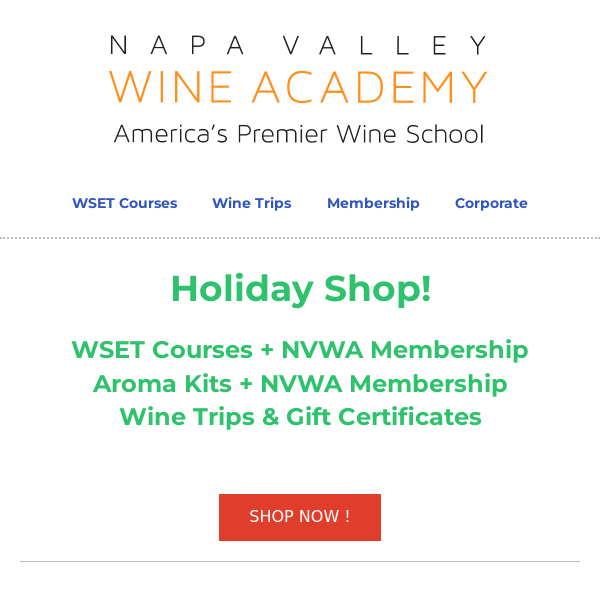 Holiday Shop - WSET, Wine Trips, Aroma Kits, Books