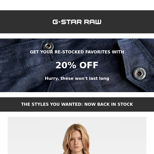 20% Off G-Star Raw COUPON CODES → (9 ACTIVE) August 2022