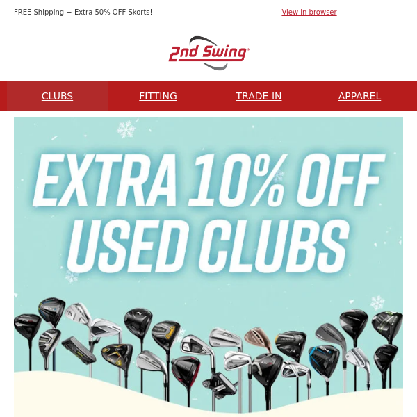 Shop Holiday Golf Gifts & Save ⛳🎁 Extra 10% OFF Used Clubs + 20% OFF Apparel and Shoes