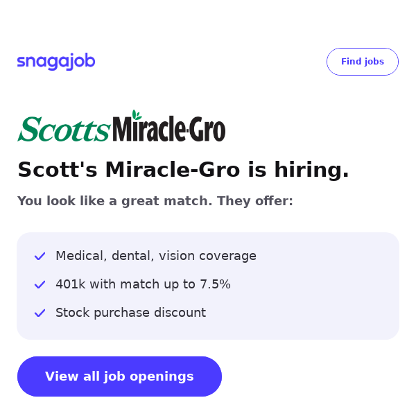 Scotts Miracle-Gro is hiring near you
