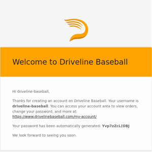 Your Driveline Baseball account has been created!