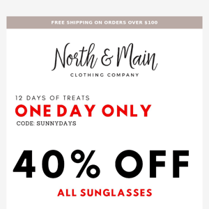 SUNGLASSES NOW 40% OFF! TODAY ONLY! ❤️