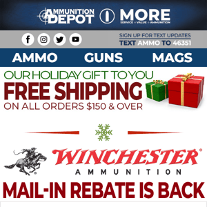 Get Up To $75 Back From Round 2 of The Winchester Rebate!