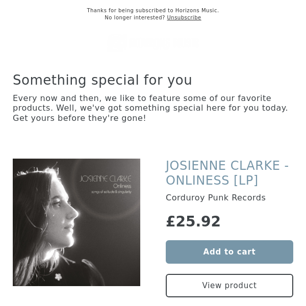 NEW! JOSIENNE CLARKE - ONLINESS [LP]
