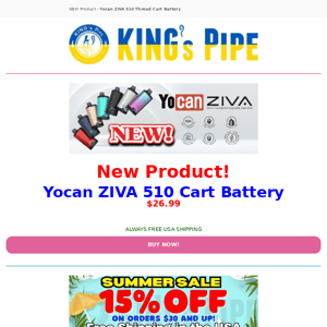 🔰 NEW Product! Yocan ZIVA 510 Cart Battery 🔰