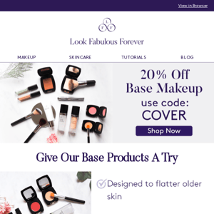 Say Hello To 20% Off Base Makeup