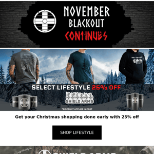 25% OFF Select Lifestyle